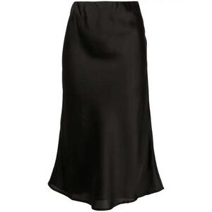 Apparis Black Satin Midi Slip Skirt Vegan Womens Size Small NEW